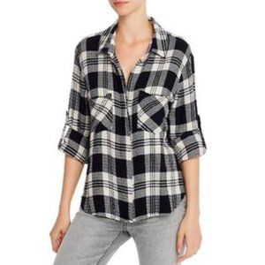 Bella Dahl black plaid flannel sz M